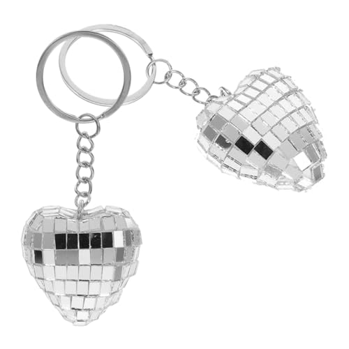 COLLBATH 2st Disco-schlüsselanhänger Disco-kugel-partygeschenke Schlüsselanhänger Blingbling Ball Kleine Discokugeln Ball Und Kette Disco-charme Mini-disco Silver Zinklegierung von COLLBATH