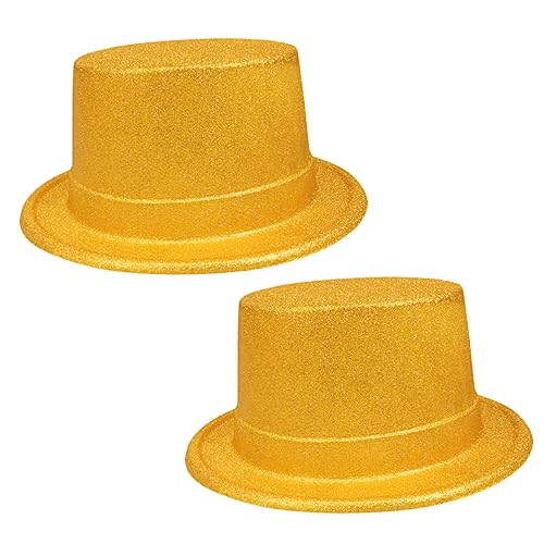 COLLBATH 2st Party-kappe Männer Mit Goldenem Hut Miniaturhüte Zum Basteln Fedora-kostümhut Flash-kostüm Ornamente Glitzerhut Herren Party-cosplay-kappe Party-performance-hut Partyhut von COLLBATH