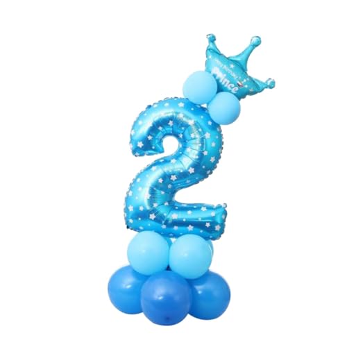 COLLBATH 32 Zoll Nummer 2 Folien Stand Up Ballon Blau DIY Set Für Geburtstagsdekoration Babyparty Und Kindergeburtstagsfeiern Perfekte Partydekoration Für Besondere Anlässe von COLLBATH