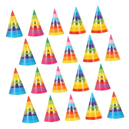 COLLBATH 36St Regenbogen-Geburtstagshut Regenbogen-Partyhüte Geburtstagstüten aus Papier lustige Partykegelkappen -Partyhüte für Kinder Geburtstagsfeier Hut Geburtstagsparty-Kappe von COLLBATH