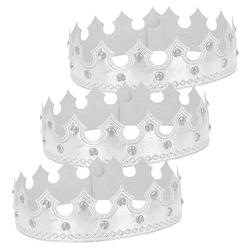 COLLBATH 3St Krone Kostüm-Requisite geburtstag kopfbedeckung Kinder-Stirnband Kleid für Kinder Accessoires für Mädchen kind haarband Cosplay-Kopfbedeckung kinder stirnbänder Stoff Silver von COLLBATH