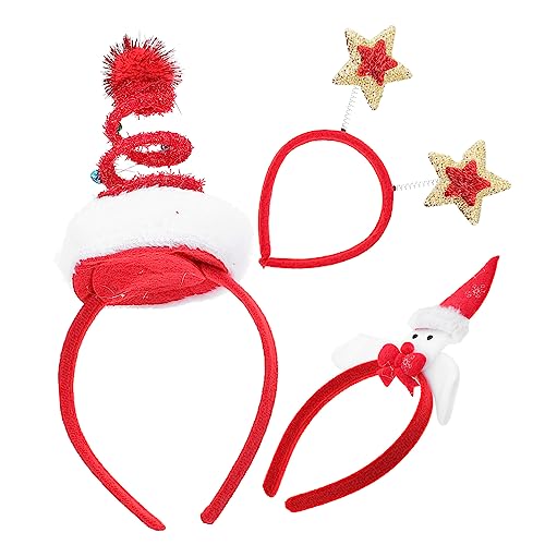 COLLBATH 3St Weihnachtskopfschmuck Weihnachtsdekoration Urlaub Stirnbänder weihnachtshaarspangen Weihnachts haarspangen Stirnband Schneemann-Haarreifen Haarreifen für Weihnachtsfeiern Stoff von COLLBATH