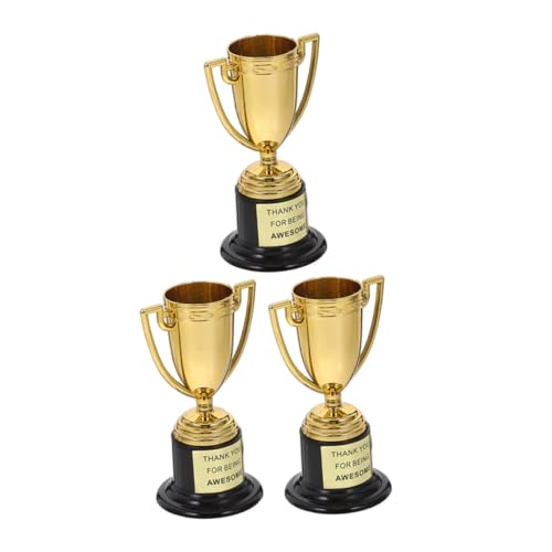 COLLBATH 3St kleine Trophäe partygeschenke kleine Pokalübergabe Teilnahmetrophäe Auszeichnungen und Trophäen Preise für Golfturniere Trophäen für Erwachsene Plastik Golden Wiederverwendbar von COLLBATH