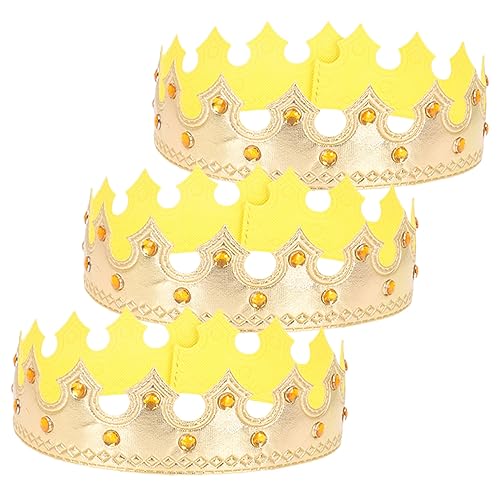 COLLBATH 3st Krone Stirnband Für Mädchen Stirnbänder Für Mädchen Accessoires Für Mädchen Geburtstag Haarschmuck Mädchen Stirnband Jungen Stirnbänder Kuchendekorationen Kostüm Stoff Golden von COLLBATH