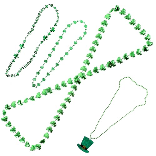 COLLBATH 4 Pcs Irische Halskette Runde Perlen Halskette St Patricks Tag Party Favor von COLLBATH