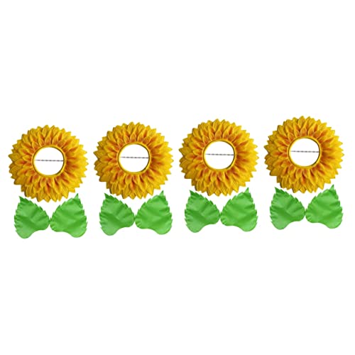 COLLBATH 4 Sätze Kopfschmuck aus Sonnenblumen Sonnenblumenkostüm Sonnenblumenkrone Sonnenblumen Kopfschmuck faschingskostüme Bienen zubehör Kleider Neuheit Kinder Kopfschmuck Sonnenkostüm von COLLBATH