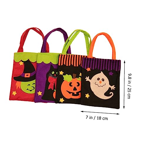 COLLBATH 4 Stück Halloween-einkaufstaschen-geschenktasche Halloween-süßigkeitstüte Beutel Süßigkeiten-einkaufstasche Halloween-vliestaschen Halloween-tasche Geschenktüte Gebürstetes Tuch von COLLBATH