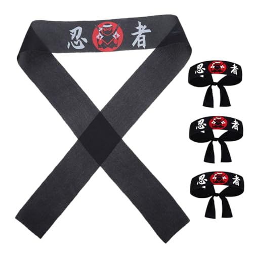 COLLBATH 4 Stück Japanisches Ninja-kopftuch Sushi-koch-kostüm Stirnbänder Männer Japanisches Stirnband Japanische Stirnband Männer Karate-stirnbänder Sushi-zubehör Polyester von COLLBATH