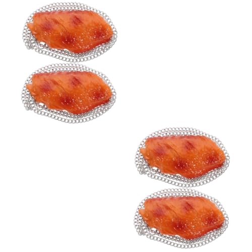 COLLBATH 4 Stück Kreative Hühnerflügel-Halskette Hühnerstall Grübler Osterküken Hühnerkostüm Hühnerfutter modeschmuck lustige accessoires Lebensmittelverzierung Hip-Hop-Halskette PVC von COLLBATH