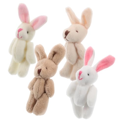 COLLBATH 4 Stück Plüschtier Kuscheltier Schlüsselanhänger Hängende Verzierung Der Kleine Hase Mini Stoffhase Ausgestopftes Kaninchenspielzeug Anhängerdekor Hase Selber Machen Kurzer Plüsch von COLLBATH