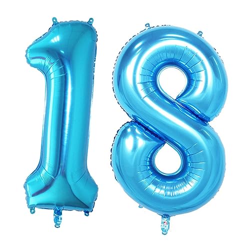 COLLBATH 40 Luftballons Aus Aluminiumfolie Blaues Partyballons Zahlenballons Jubiläums-nummernballon Riesige 8 Ballons Blaue Luftballons Jumbo-nummernballon Folienballons Blue von COLLBATH