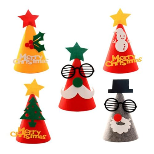 COLLBATH 5 Stk Hut weihnachten kleidung weihnachtsbekleidung weihnachten santa hats Kinderhüte Weihnachtsmütze für Kinder attraktive Partyhüte Weihnachtsmützen aus Stoff von COLLBATH