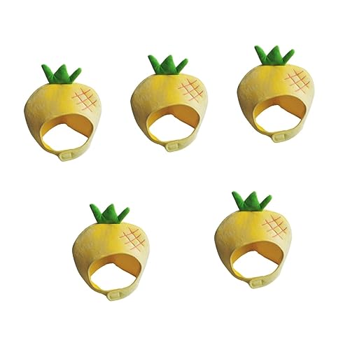 COLLBATH 5 Stk Kopfbedeckung camoing cutermesserser pineapple Festliche Hut the rav Obst-Partyzubehör Neuheit gefüllter Hut plüschiger obsthut Kopfschmuck in Fruchtform PP Baumwolle Yellow von COLLBATH