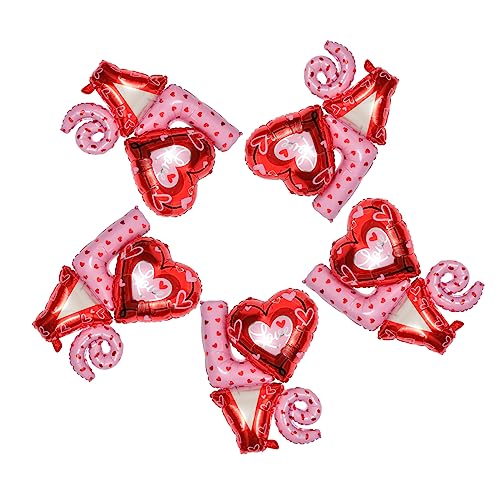 COLLBATH 5 Stk Liebe Verbundener Ballon Party Hochzeitsdekorationen Verbundene Liebesballons Geständnis Verbundene Ballons Valentinstag Liebesballons Hochzeitsballons Aluminiumfolie von COLLBATH