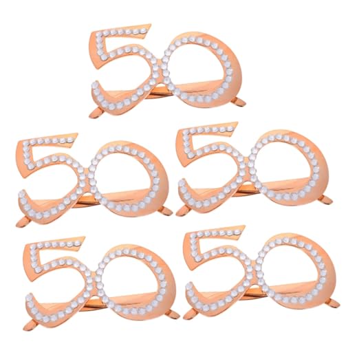 COLLBATH 5 Stück digitale Brille fünfzig Foto rahmen Gläser für Geburtstagsbrille Wiederverwendbare Brille Geburtstagsdekoration Partybrille prop Plastik Rose COLLBATH 5 Stück digitale Brille fünfzig Foto rahmen Gläser für Geburtstagsbrille Wiederverwendbare Brille Geburtstagsdekoration Partybrille prop Plastik Rose von COLLBATH