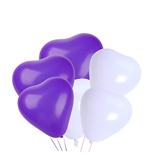 COLLBATH 50 Stück 10 Herzballons weiße Luftballons Herz Dekor matte pastellfarbene Luftballons Hochzeitsballon roségoldener Ballon Matter Ballon bling dekor hochzeitsdeko Herz-Latexballon von COLLBATH