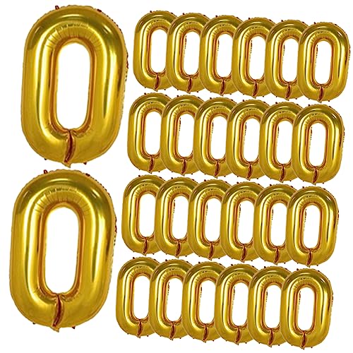 COLLBATH 50 Stück Ballon Goldkette Ziffernballons Retro-Partygeschenke Heliumballons wand polsterung deckenverkleidung Hip-Hop-Partydekorationen Ballons Dekorationen Aluminiumfolie Golden von COLLBATH