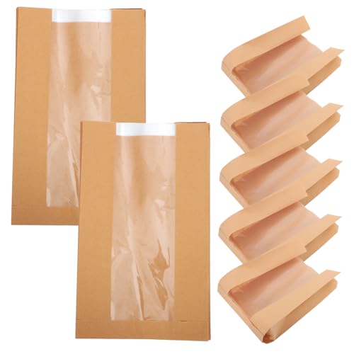 COLLBATH 50 Stück Brotbeutel geschenkverpackung papiertüte Sauerteig-Aufbewahrungsbeutel Bäckerei Taschen Verpackungstüten aus Papier Lebensmittelbeutel backen beschichtetes Papier von COLLBATH