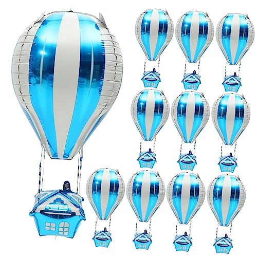 COLLBATH 50 Stück Heißluftballon Ballon-wanddekorationen Krippenschmuck Für Kinder Alles Zum Geburtstag Dekor Regenbogenballon Schwebende Luftballons Heliumballon Blue Aluminiumfolie von COLLBATH