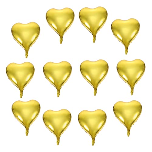 COLLBATH 50 Stück Liebe Alufolienballon Babyballons Aufblasbare Ballons Festivalballons Liebesballon Partygeschenke Valentinstag Herzballons Valentinstag Partyballons Golden Aluminiumfolie von COLLBATH