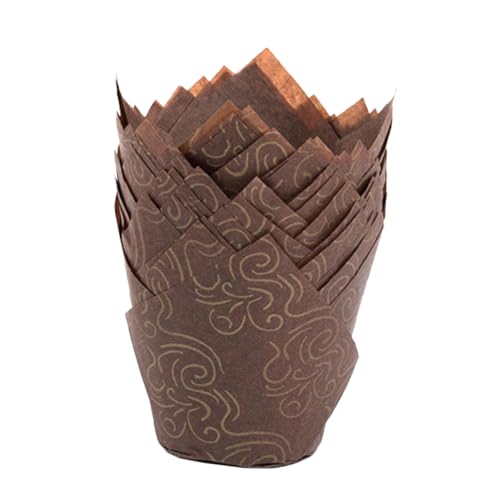 COLLBATH 50 Stück Muffinförmchen Cupcake-ständer Muffinform Cupcake-geschenkpapier Cupcake-förmchen Plätzchen Individuelle Cupcake-boxen Deckel Foliengehäuse Liner Papierbecher Zinn Coffee von COLLBATH