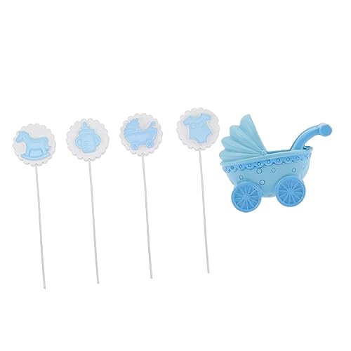 COLLBATH 5st Kuchenfahnen Kuchen Verzieren Fruchtdekor Party-kuchen-topper Cupcake-topper Zum Geburtstag Braut Desserteinsatz Topper Obstkuchen Geburtstags-obstpflücker Blue Harz von COLLBATH