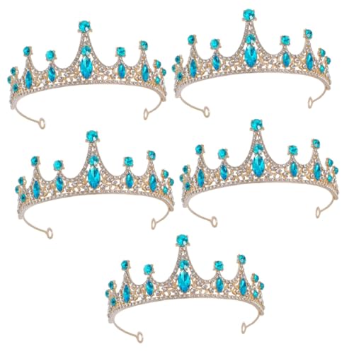 COLLBATH 5st Tiara Accessoires Für Mädchen Kinderkronen Prinzessinnenkrone Für Frauen Strass-accessoires Für Frauen Grüner Kopfschmuck Geburtstag Haarschmuck Rosa Sky-blue Zinklegierung von COLLBATH