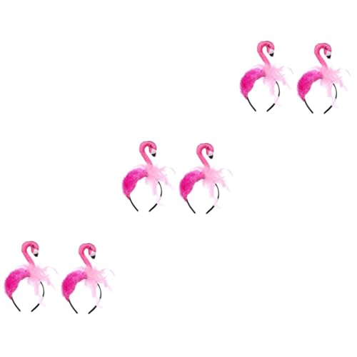 COLLBATH 6 Stk Flamingo-stirnband Kinder Dekor Schönes Stirnband Geburtstags-haarband-requisite Luau-party-stirnband Haarbänder Für Mädchen Stirnbänder Für Mädchen Luau-kostüm Rosa Samt von COLLBATH