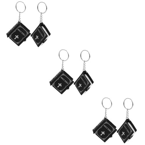 COLLBATH 6 Stk Schlüsselanhänger Plüsch christliches Karabiner Herrenkette Mini Bibelanhänger Taschenanhänger schlüsselclip Sonntagsgeschenke Bibelgeschenk Zinklegierung Black von COLLBATH