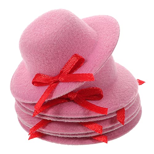 COLLBATH 6St Mini-Zylinder Hut für Haustiere Weinflaschen-Minihüte kleine Puppenhüte Mini-Dekor haircharm haaraccessoires Miniaturhüte selber machen winzige Hüte Dekor Mini-Hüte Stoff Rosa von COLLBATH