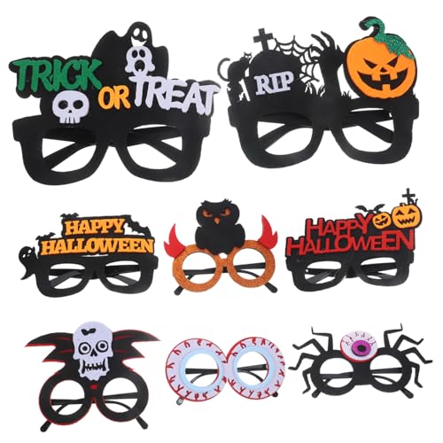 COLLBATH 8 Stück Halloween Brille Requisiten Dekor Sonnenbrille Party Brille Halloween Fotografie Zubehör Halloween Party Brillen Halloween Party Zubehör Vliesstoff von COLLBATH