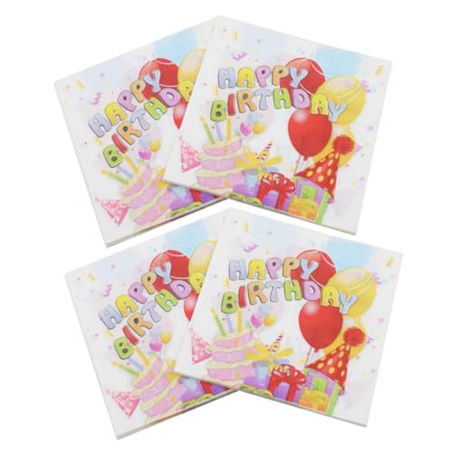 COLLBATH 80 Blatt Geburtstag Servietten Abendessen Cartoon-Servietten Donut-Servietten Tee-Party party sachen party supplies Festessen Servietten zum 60. Geburtstag Mittagsservietten Papier von COLLBATH