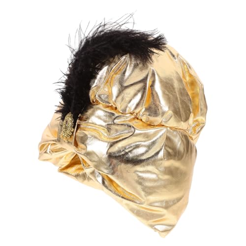 COLLBATH Arabischer Hut Afrikanische Kopfbedeckung Hut Im Arabischen Stil Frauen-strass-hut Cosplay-karnevalshut Cosplay-partyhut Turban-hüte Dekorativer Karnevalshut Schaumstoff Golden von COLLBATH