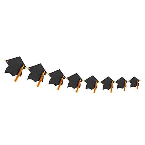 COLLBATH Doktorhut Ziehen Abschlussfeier Dekorationen 2023 Grad Party Girlande Graduierungskappengirlande Grad-cap-banner Banner Der Abschlussfeier 2023 Abschlussbanner Papier Black von COLLBATH