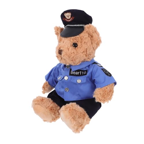 COLLBATH Flauschiger Stoffbär Plüschtier Plüschtier Realistisches Bären Stofftier Bären Plüschtier Polizeibär Plüschpuppe Stofftier Für Mädchen Und Jungen von COLLBATH