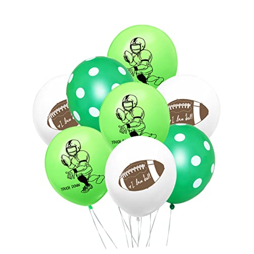 COLLBATH Fußball Themen Luftballons Set Mit American Football Spieler Druck 6 Fußballspieler 6 Fußball Druckballons Und 8 Grüne Punktballons Perfekte Partydekoration Für von COLLBATH