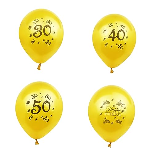 COLLBATH Geburtstagsluftballons Set 12 Zoll 20 Stück Goldene Luftballons Mit Konfetti Latex Ballons Für 50 Geburtstag Party Deko 10 Stück Goldene Druck Und 10 Stück Konfetti Ballons von COLLBATH