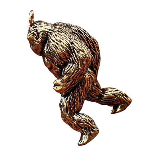 COLLBATH Gorilla-Schlüsselanhänger Skulptur Rucksack Gorilla Schlüsselanhänger Tierfigur Desktop-Gorilla-Figur Schreibtisch-Statue Gorilla-Figuren Miniaturschmuck Messing Golden von COLLBATH