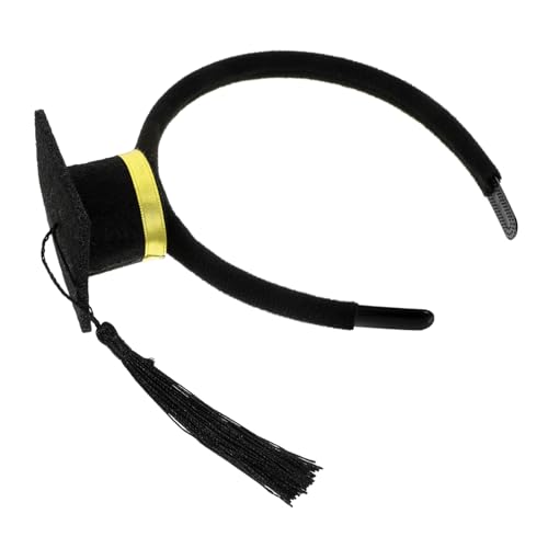 COLLBATH Graduierungskappen-Stirnband grad cap haarband Abschlussstirnbänder für Erwachsene party kopfschmuck Abschlussfeier Party Cosplay-Zubehör Abschlusshut Stirnband Plüschstoffe Yellow von COLLBATH