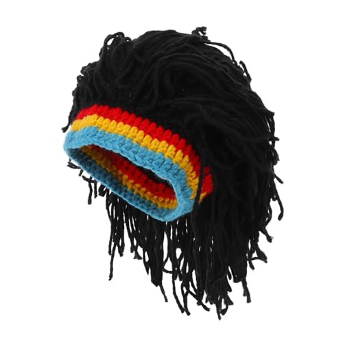 COLLBATH Halloween Savage Perücke Hut Mit Perücke Kurze Perücke Cosplay Hut Mit Stachelhaaren Hut Mit Haaren Cosplay Perücke Stütze Cosplay Perücke Kurz Dreadlock-mütze Neuheit Haarhut Garn von COLLBATH