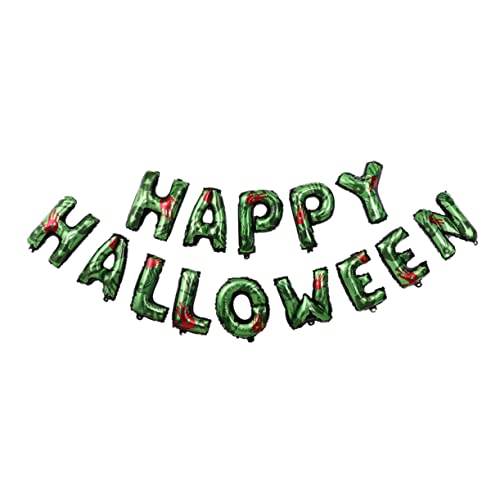 COLLBATH Halloween-ballon Halloween-fotohintergrund Halloween-partyballons Halloween-briefbanner Halloween-dekorationen Im Freien Halloween-folienballon Grünes Dekor Aluminiumfolie von COLLBATH