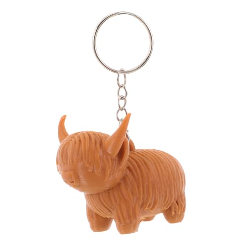 COLLBATH Highland Cow Ornament Schlüsselanhänger Kuh Skulptur Kuh Schlüsselanhänger Highland Cow Ringhalter Highland Cow Figurine Kuh Schlüsselanhänger Highland Cow Cake Topper Kuh von COLLBATH