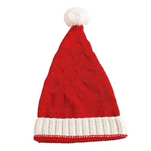 COLLBATH Hut Weihnachtsmütze Kostüme Gestrickte Weihnachtsmütze Frauen Weihnachtsmütze Warme Weihnachtsmütze Dekorative Hüte Für Weihnachtsfeiern Weihnachtsmütze Für Mädchen Rot Garn von COLLBATH