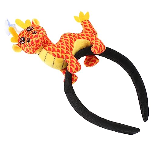 COLLBATH Jahr Des Drachen-stirnbandes Neujahrs-drachen-stirnband Cartoon-tierhaarreifen Haarband Mit Chinesischem Sternzeichen Haarband Mit Sternzeichen Drache Stirnband Rot Plüsch von COLLBATH