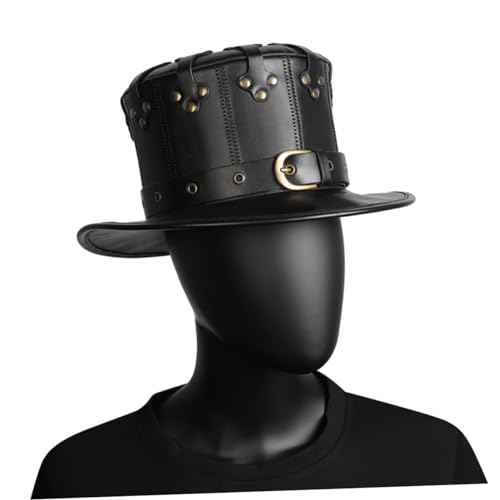 COLLBATH Jazz-kappe Kostüm Hohe Kopfbedeckung Halloween-jazz-mütze Viktorianische Hüte Ringmaster-hut Halloween-zylinder Steampunk-zylinder Herrenhut Halloween-hut Vintage-hüte Black von COLLBATH