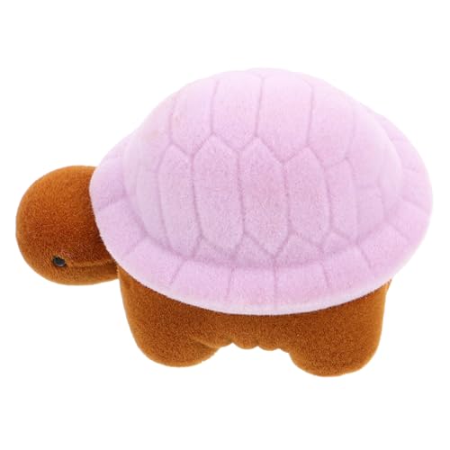 COLLBATH Kasten Schildkröten-ringbox Schildkrötendekor Aufklappbare Schmuckschatullen Kleine Schildkrötenfigur Beschützer Für Eheringe Schildkröten-sparschwein Ringschutz Violet Beflockung von COLLBATH