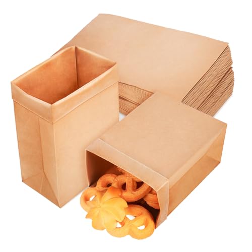 COLLBATH Kraftpapier Treat Bags Große Papiertüten Für Kekse Brot Sandwiches Und Snacks Braunes Kraftpapier Perfekt Für Partys Und von COLLBATH