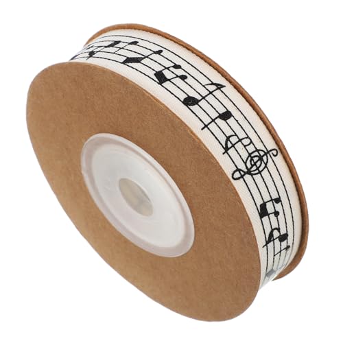 COLLBATH Musiknotenband Autoaufkleber dekoration modell baum Vintage - Baumwollbänder Geschenkband Musik DIY Bastelband Basteln Sie ein dekoratives Band Schleifenband Baumwolle Beige von COLLBATH