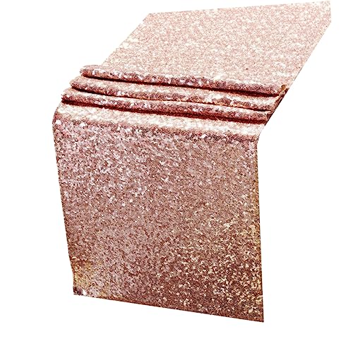 COLLBATH Pailletten Tischläufer Roségold Für Hochzeiten Und Partys Elegante Tischdekoration Für Besondere Anlässe Hochzeitsfeier Event Deko Glitzer Tischläufer von COLLBATH