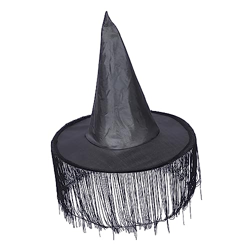 COLLBATH Quasten-Hexenhut Hexenhüte lustiger Partyhut Maskerade-Hut Karneval schwarzer Hut halloween kopfschmuck halloween kopfbedeckung blackhat Dekor Halloween-Partyhut Hexenzubehör Stoff von COLLBATH